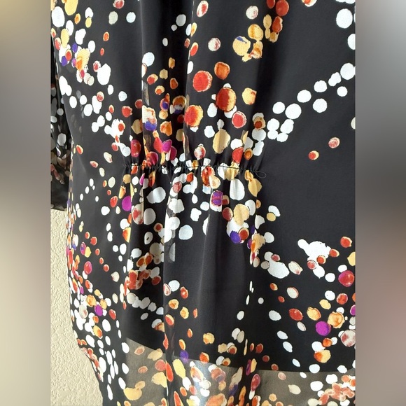Daniel Rainn Sheer Dot Print Blouse with Cami – Black Multicolor – PXS - Picture 6 of 10